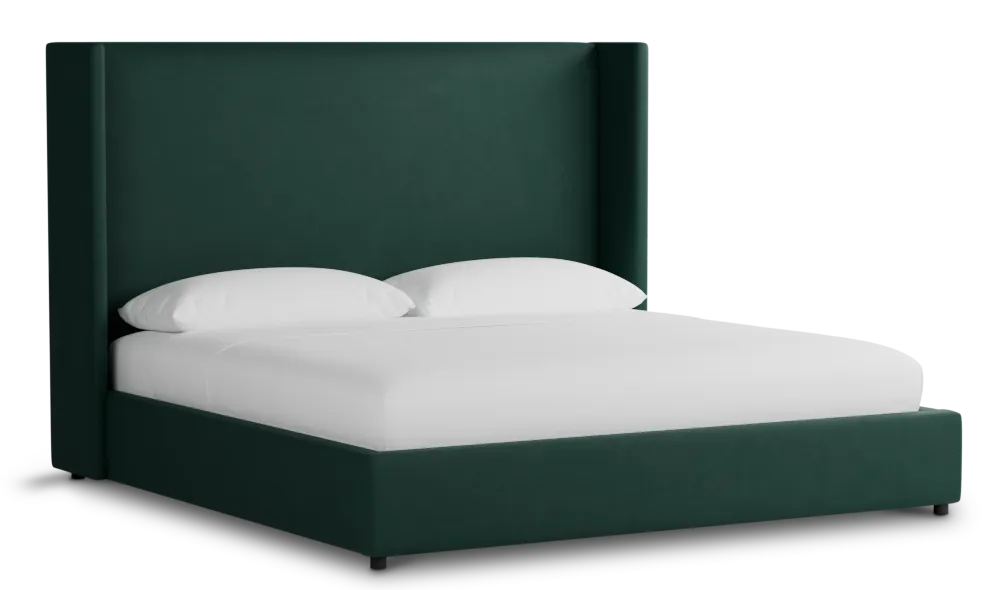 Captiva Joya Green 60" Upholstered Shelter Bed