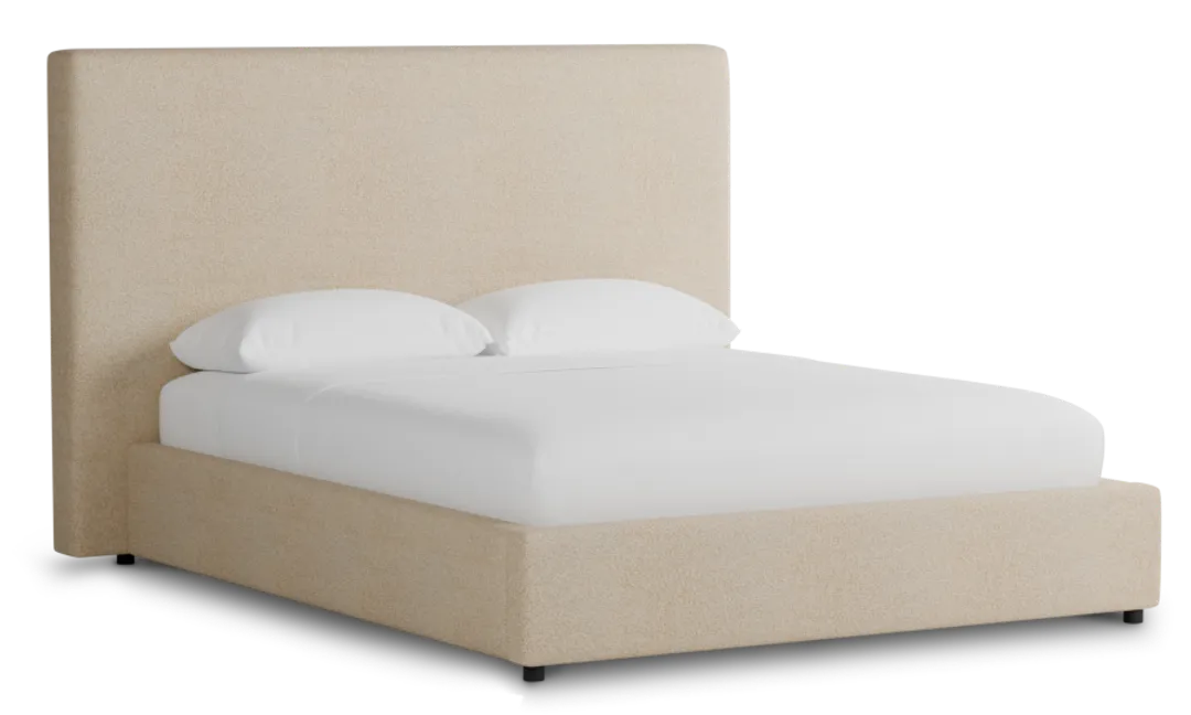 Grayton Sutton Beige 54" Upholstered Platform Bed