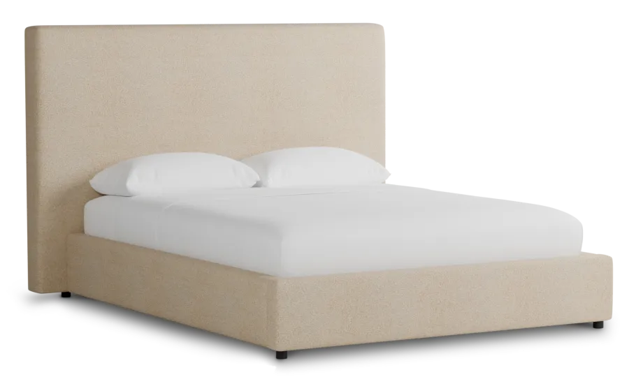 Grayton Sutton Beige 54" Upholstered Platform Bed