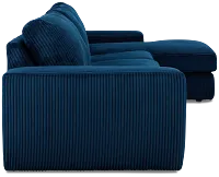 Charlie Dark Blue Fabric Small Right Chaise Sectional