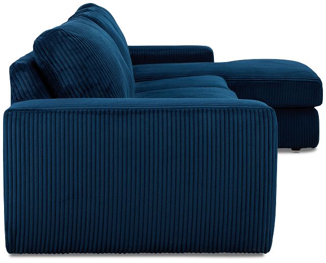 Charlie Dark Blue Fabric Small Right Chaise Sectional