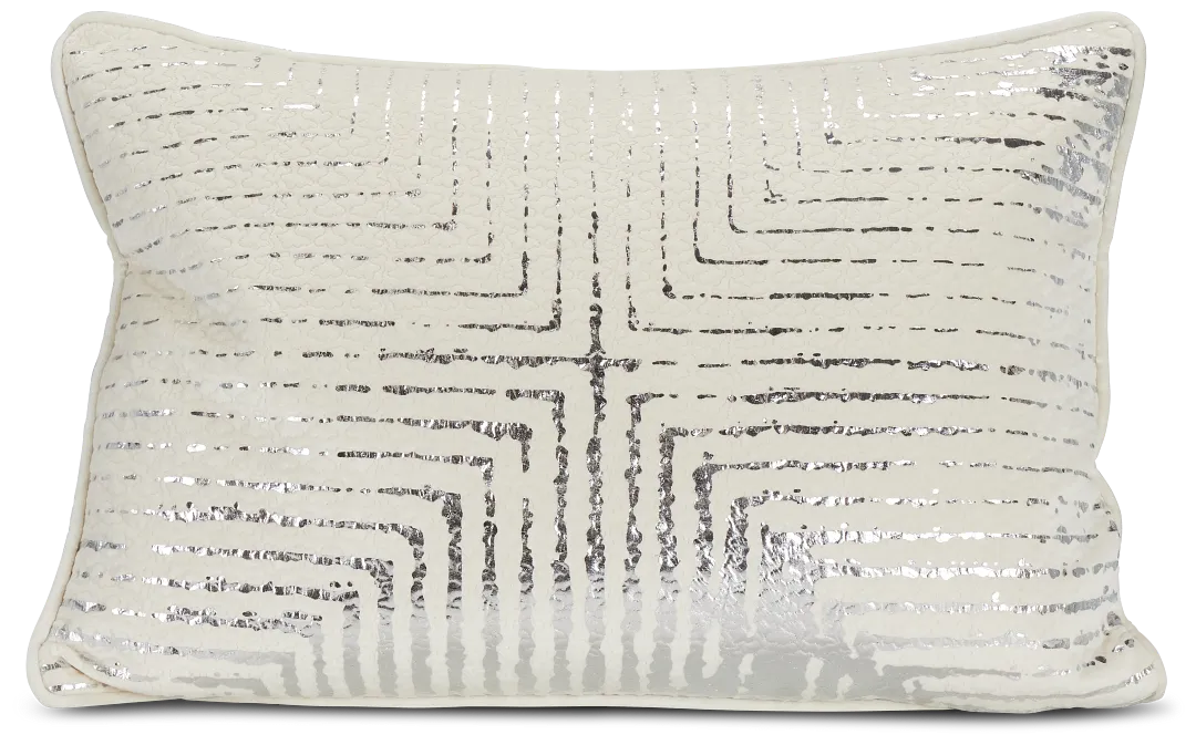 Lara Ivory Velvet Lumbar Accent Pillow
