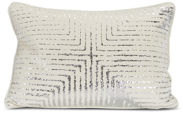 Lara Ivory Velvet Lumbar Accent Pillow