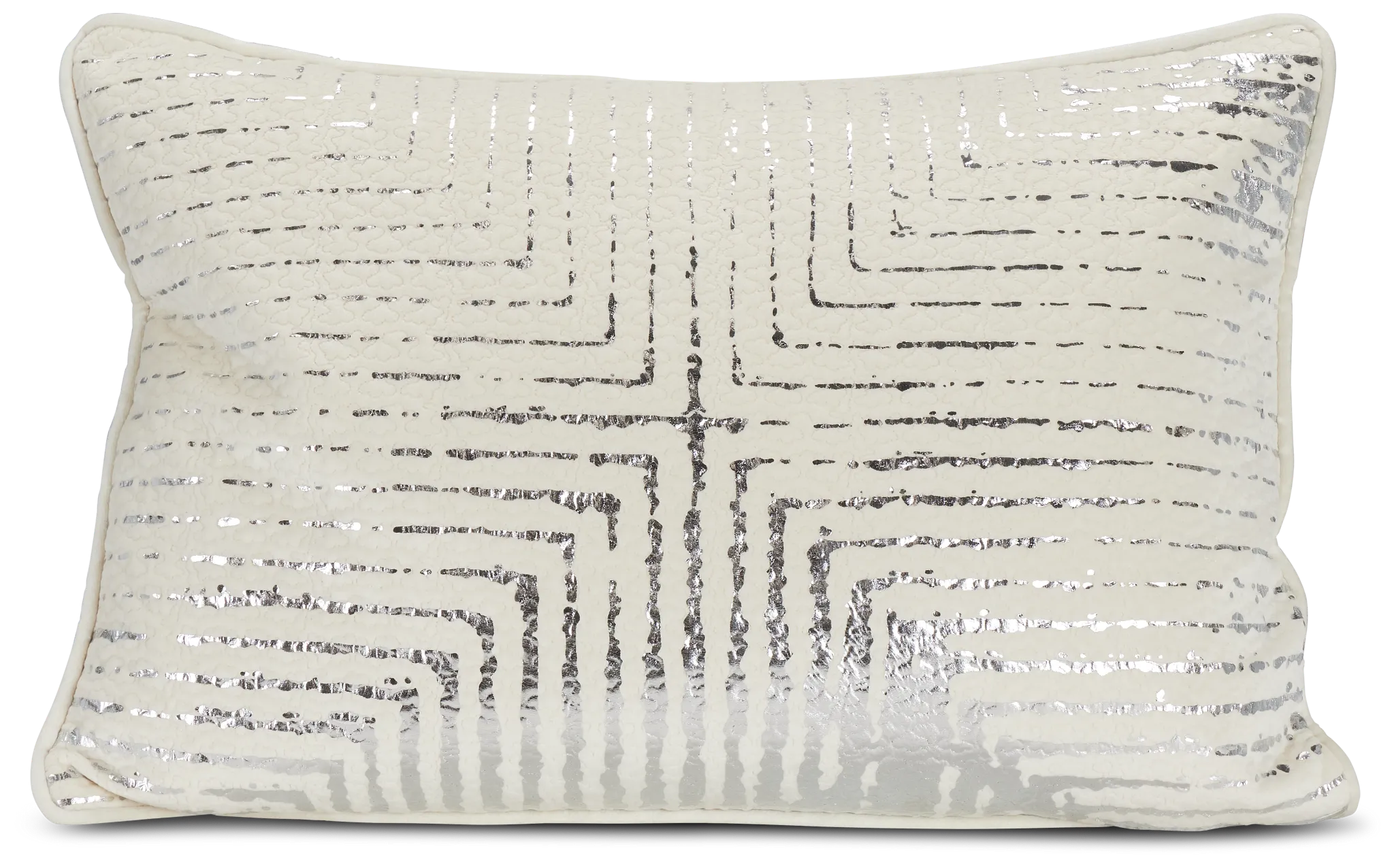 Lara Ivory Velvet Lumbar Accent Pillow