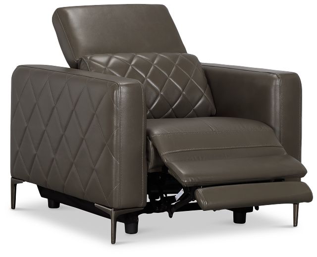 Ava Dark Gray Micro Power Recliner