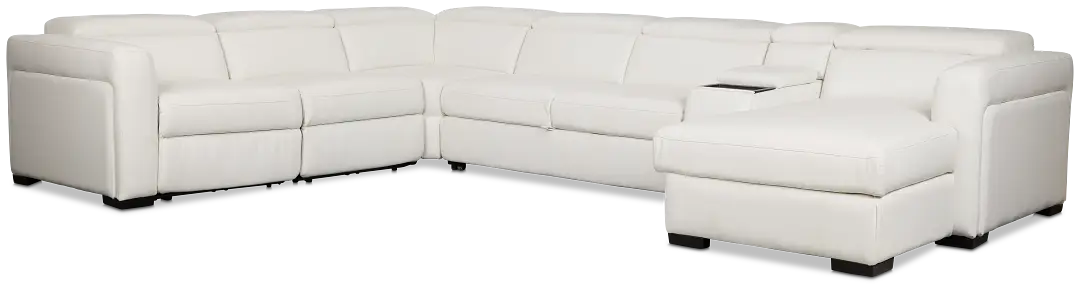 Melody White Storage Medium Right Dual Power Chaise Sleeper Sectional Melody White Storage Medium Right Dual Power Chaise Sleeper Sectional