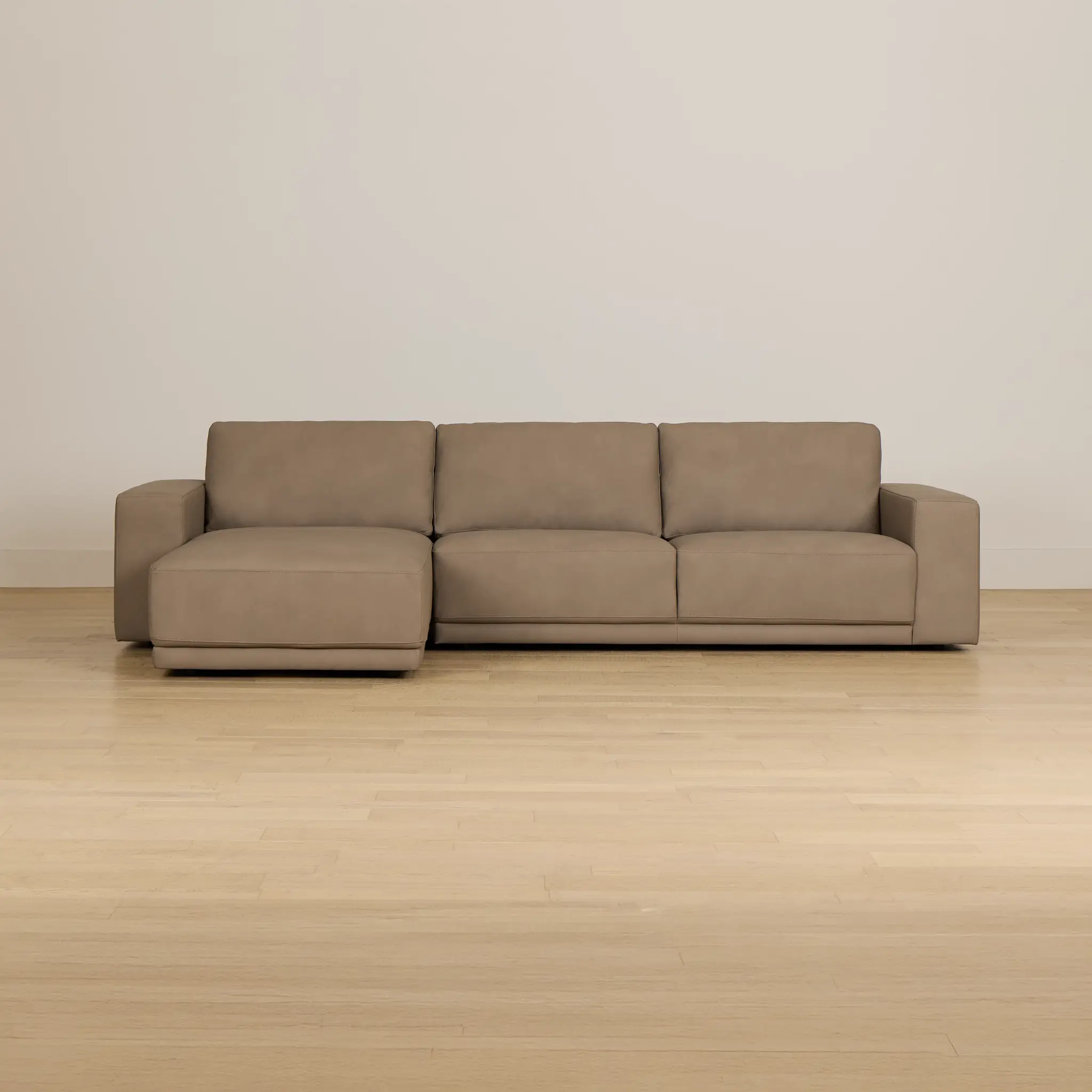 Kellan Taupe Leather Left Chaise Sectional Kellan Taupe Leather Left Chaise Sectional