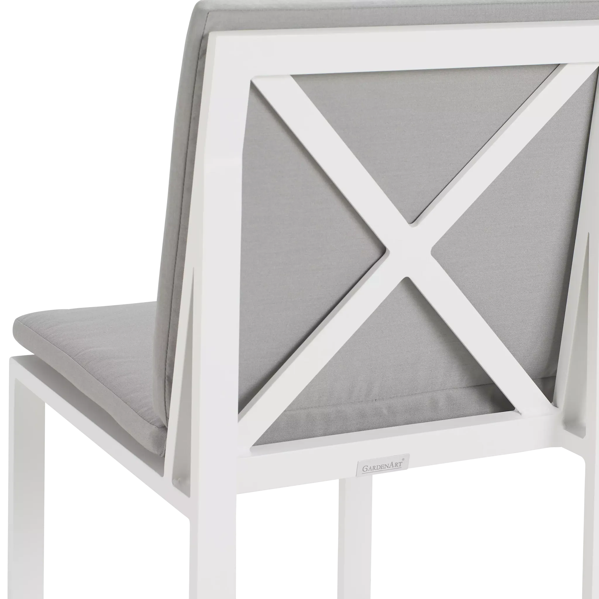 Linear White Dark Gray 70" Aluminum Table & 4 Cushioned Side Chairs