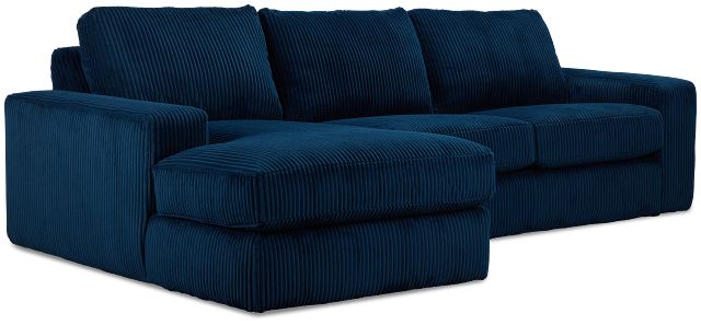 Charlie Dark Blue Fabric Left Chaise Sectional