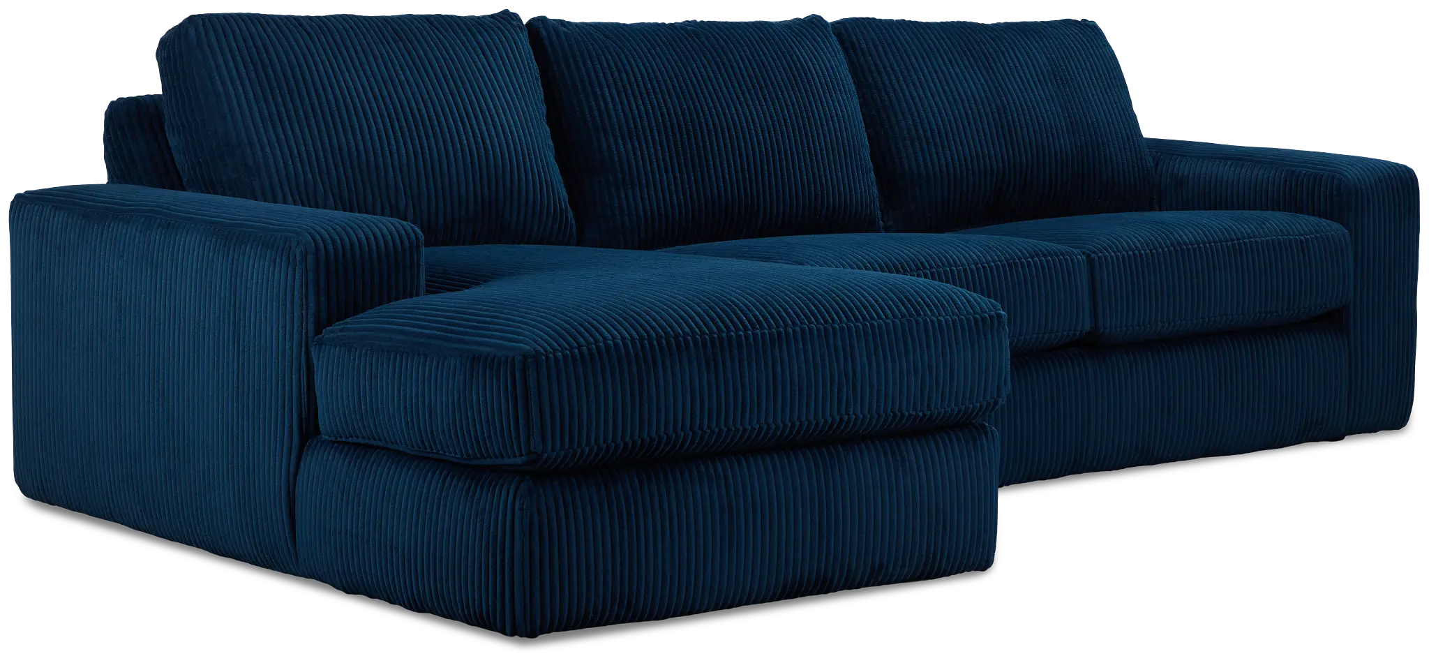 Charlie Dark Blue Fabric Left Chaise Sectional Charlie Dark Blue Fabric Left Chaise Sectional