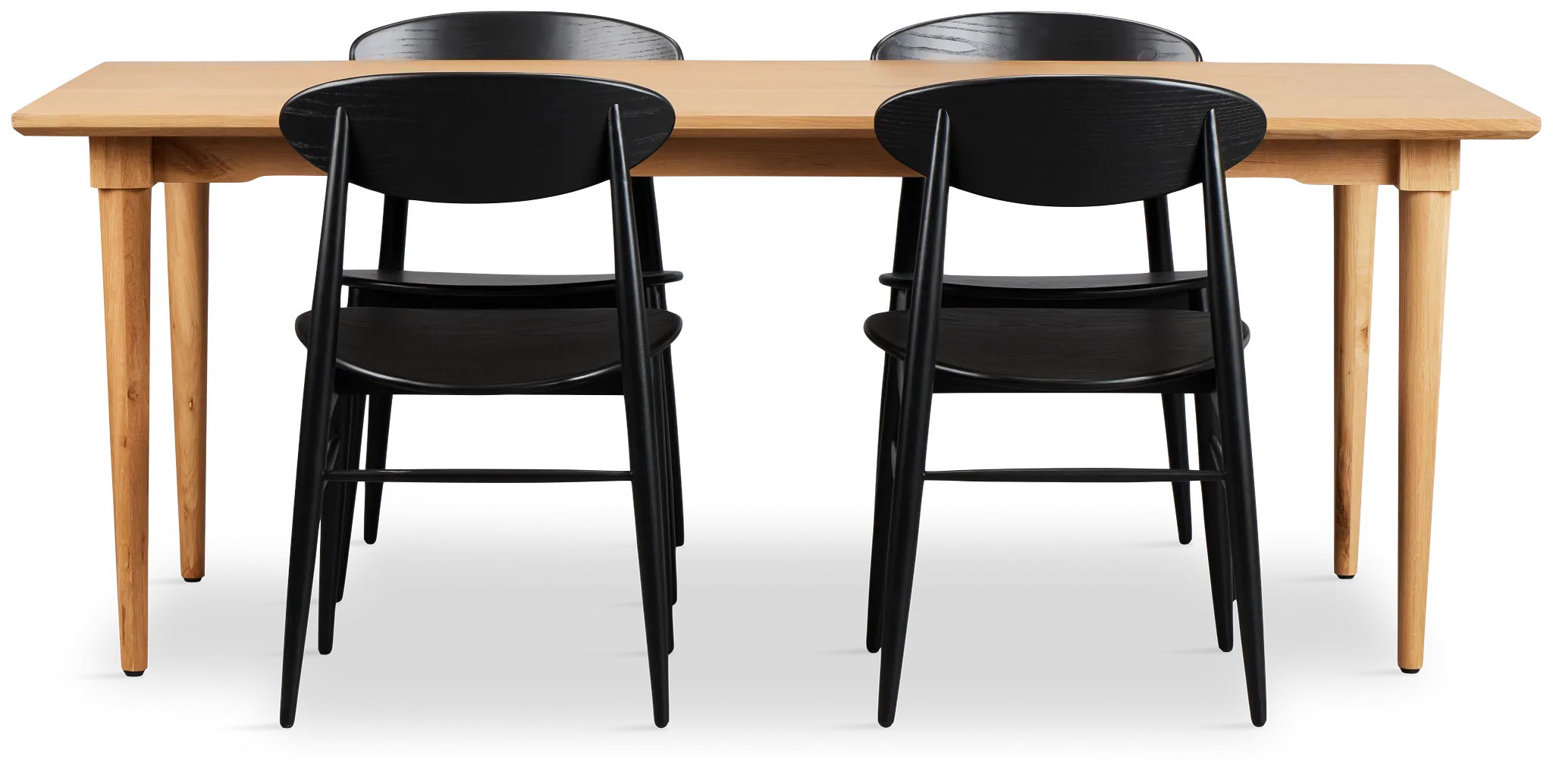 Stockton Light Tone Rect Table & 4 Wood Chairs