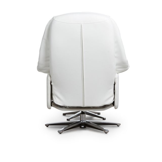 Jones White Micro Recliner & Ottoman