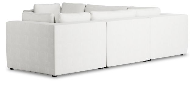 Destin Sutton White Fabric 5-piece Modular Sectional