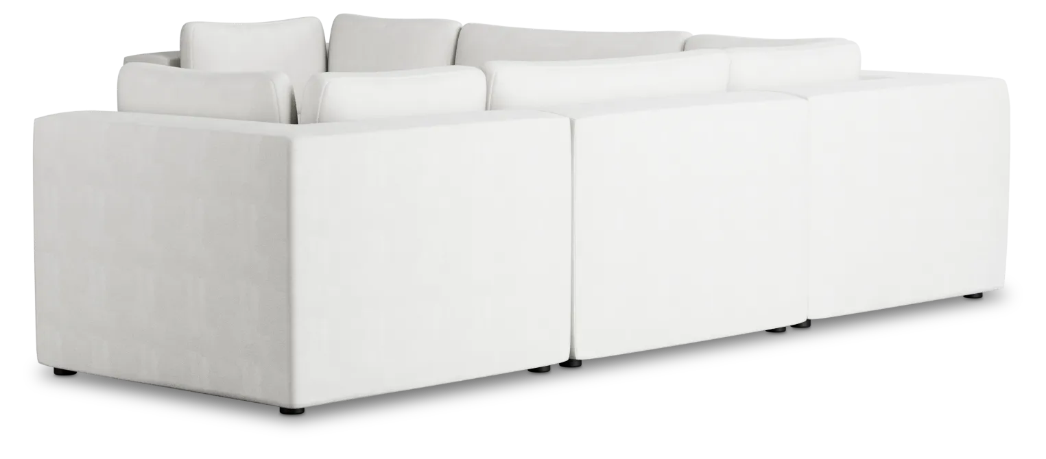 Destin Sutton White Fabric 5-piece Modular Sectional