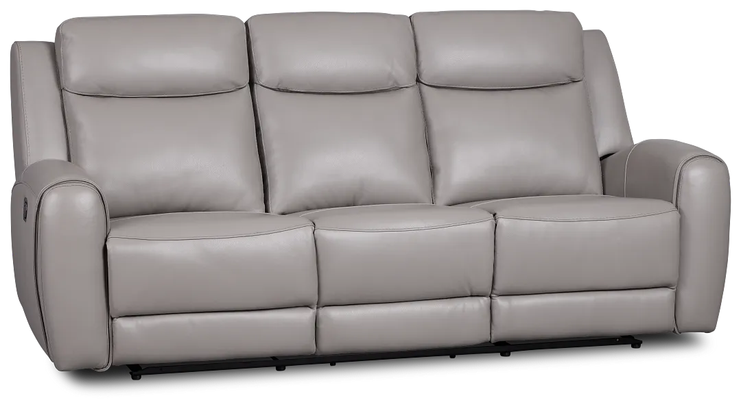 Walker Light Gray Lthr/vinyl Reclining Sofa