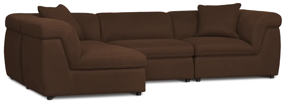 Aria Dark Brown Micro Immersive 4-piece Modular Sectional W/1 Speaker Aria Dark Brown Micro Immersive 4-piece Modular Sectional W/1 Speaker
