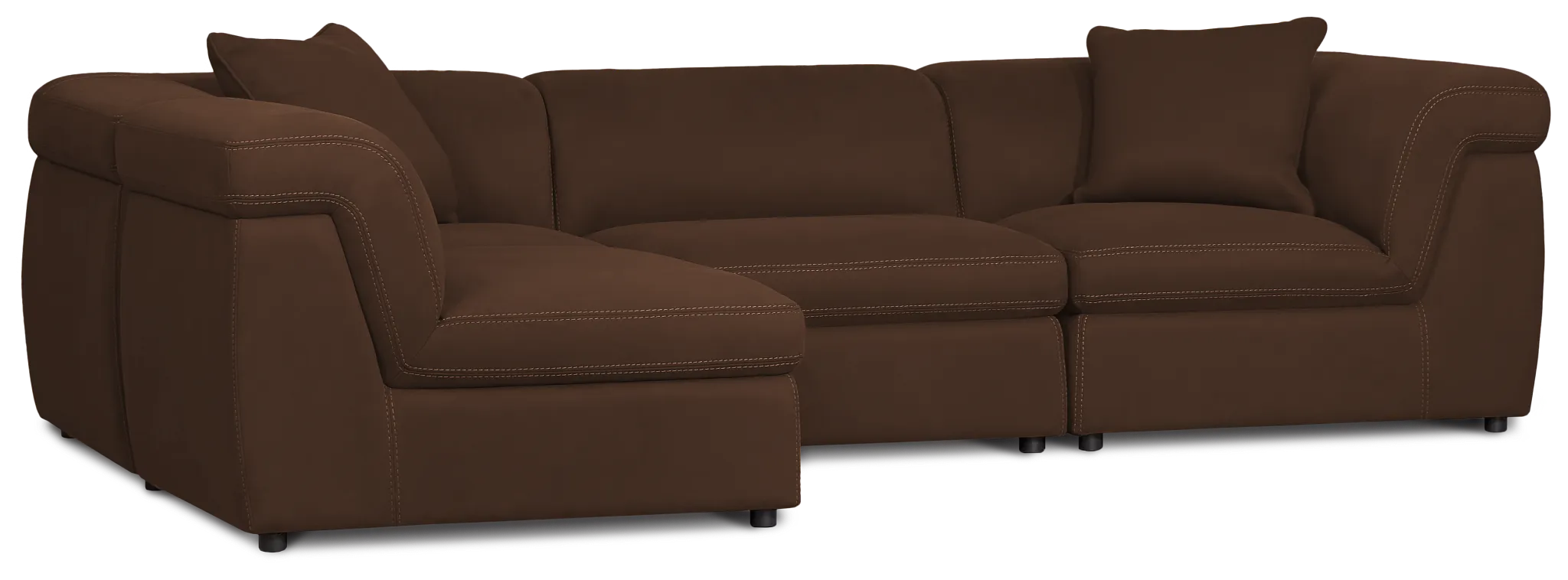 Aria Dark Brown Micro Immersive 4-piece Modular Sectional W/1 Speaker