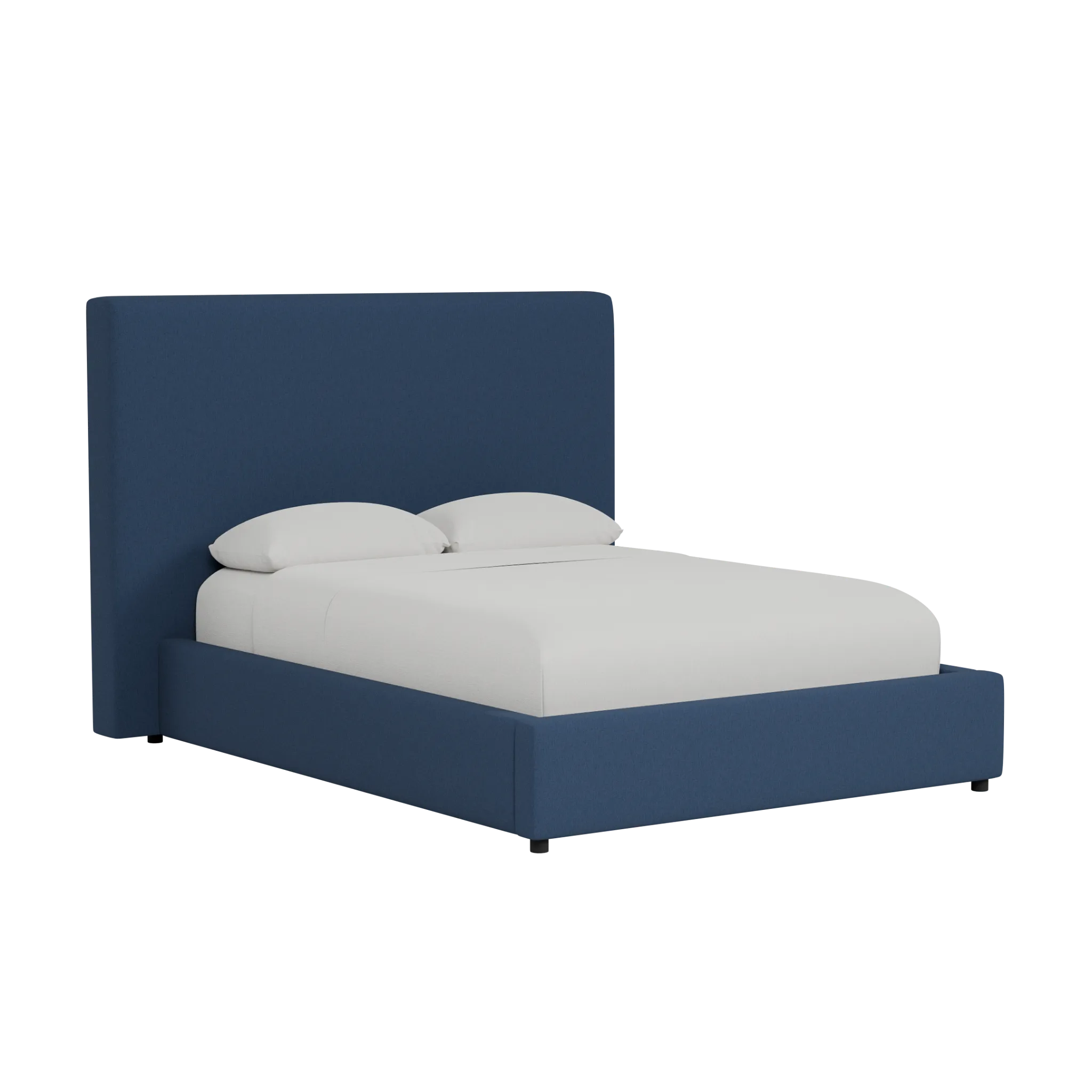 Grayton Revenue Dark Blue 54" Upholstered Platform Bed