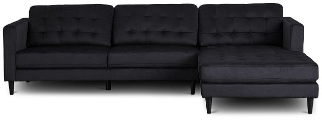 Shae Dark Gray Micro Right Chaise Sectional