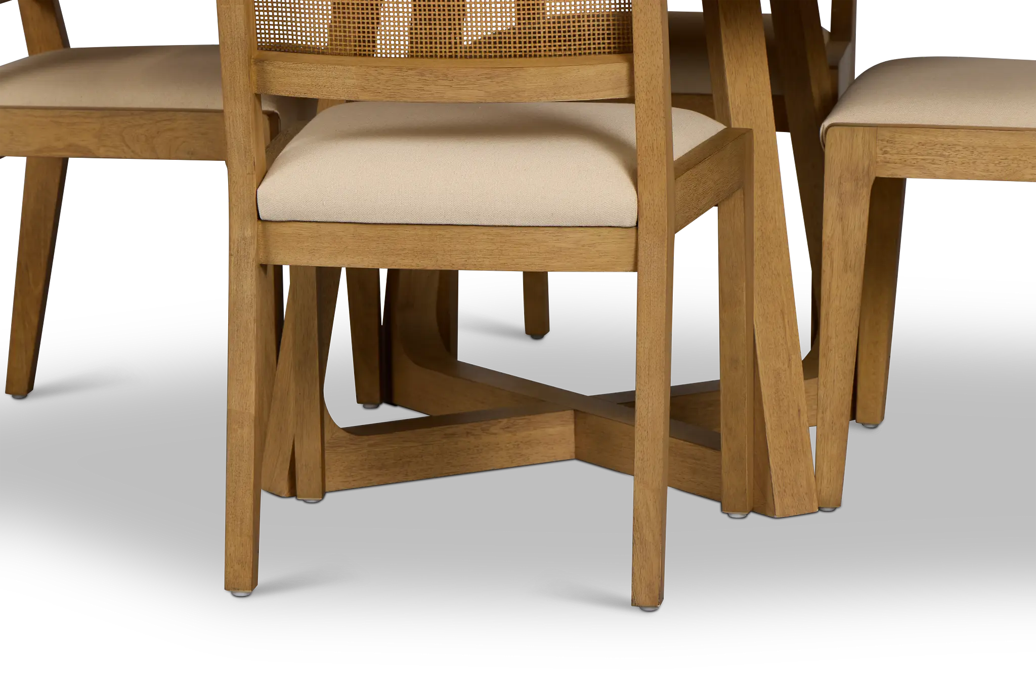 Pacific Light Tone Round Table & 4 Upholstered Chairs Pacific Light Tone Round Table & 4 Upholstered Chairs