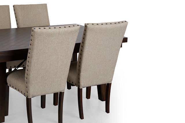 Jax Beige Rect Table & 4 Upholstered Chairs