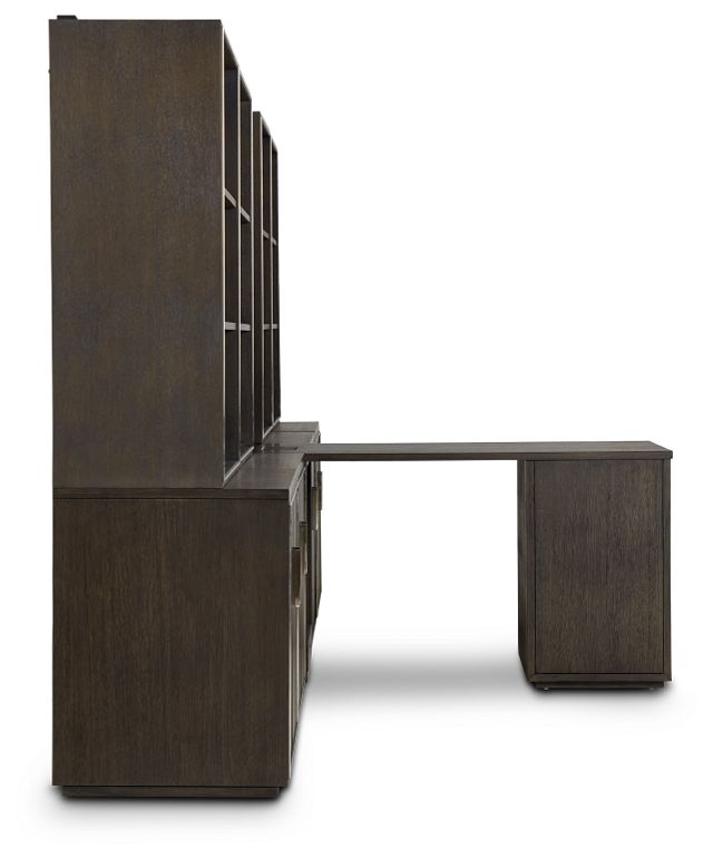 Highline Dark Tone Large Peninsula Door Wall Desk