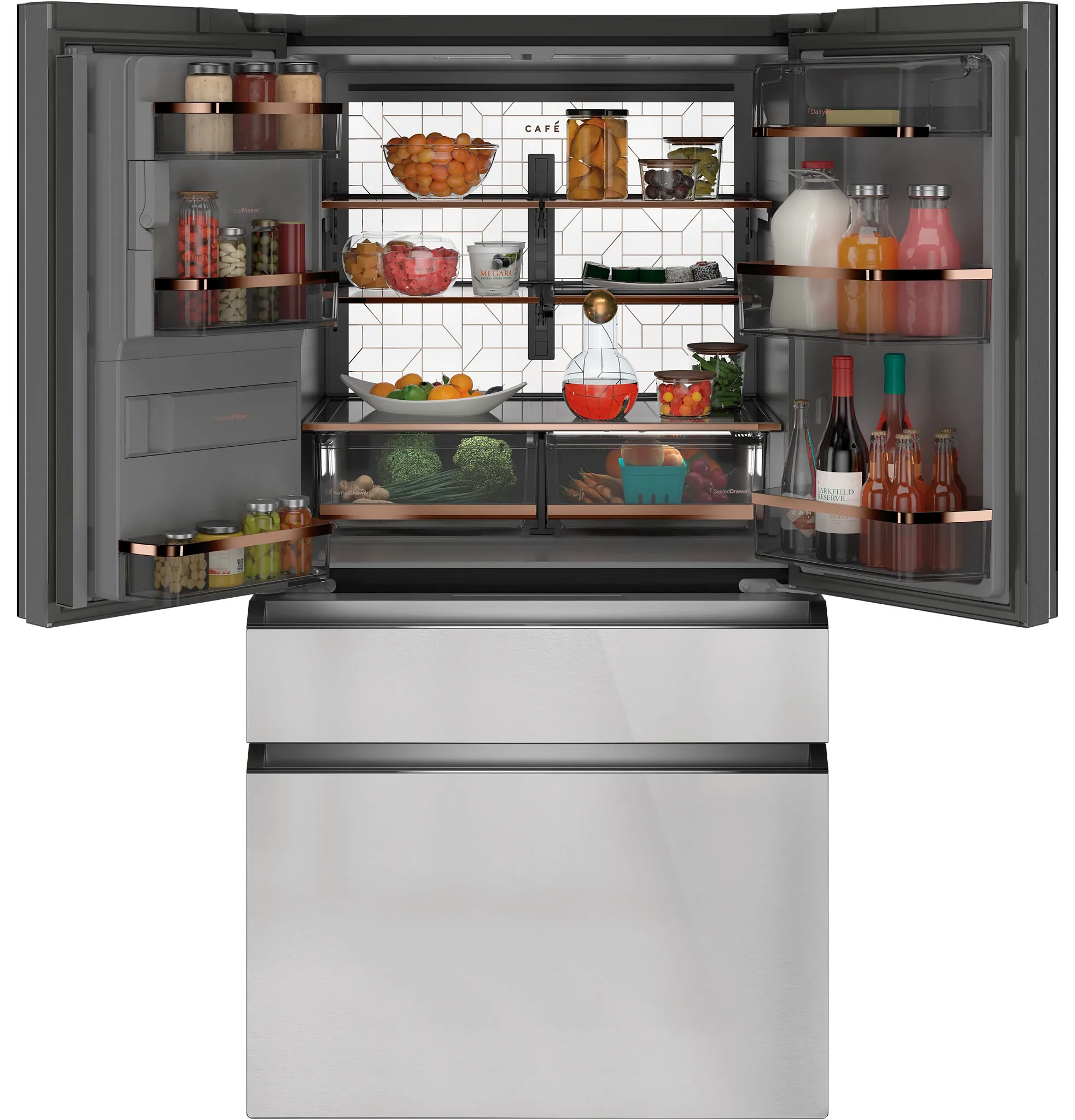 Cafe 22 Series Glass Bottom Freezer Refrigerator