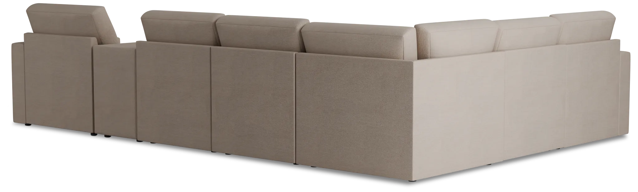 Citymod Beige Fabric Large Right Chaise Sectional With Storage Console