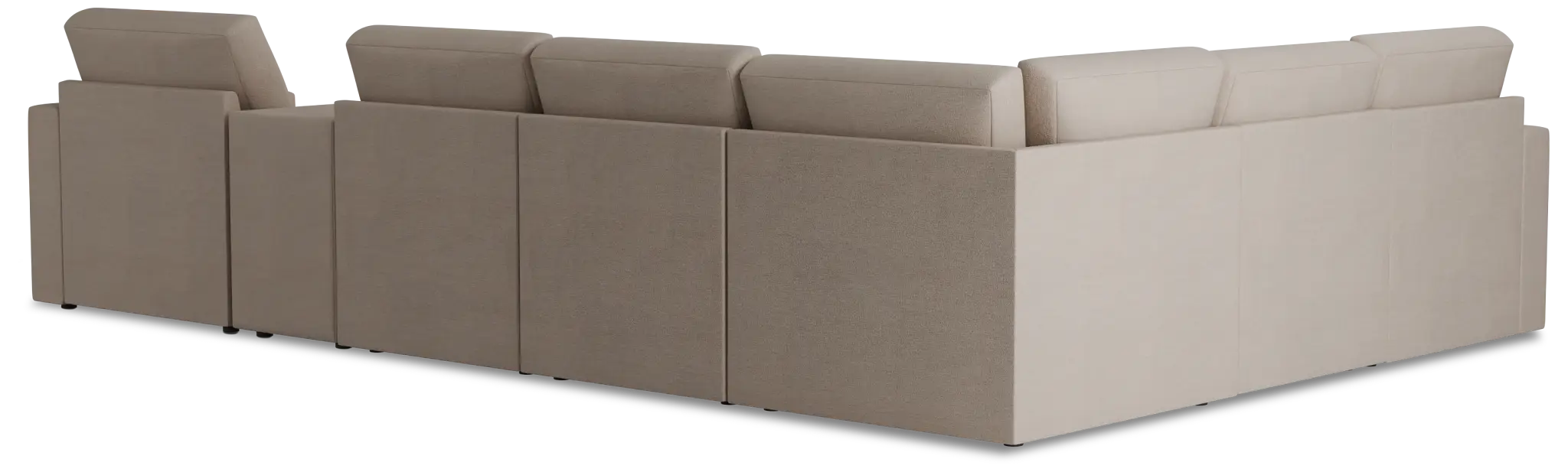 Citymod Beige Fabric Large Right Chaise Sectional With Storage Console Citymod Beige Fabric Large Right Chaise Sectional With Storage Console