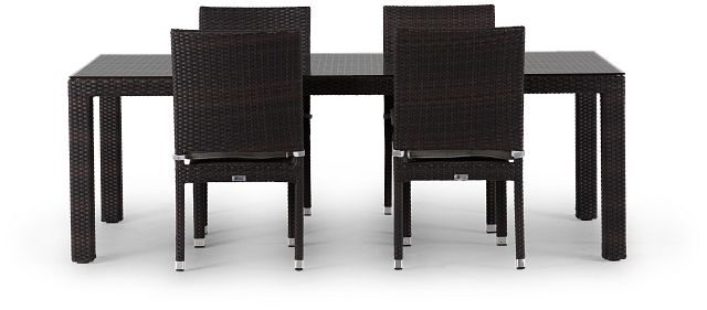 Zen Gray 84" Rectangular Table & 4 Chairs