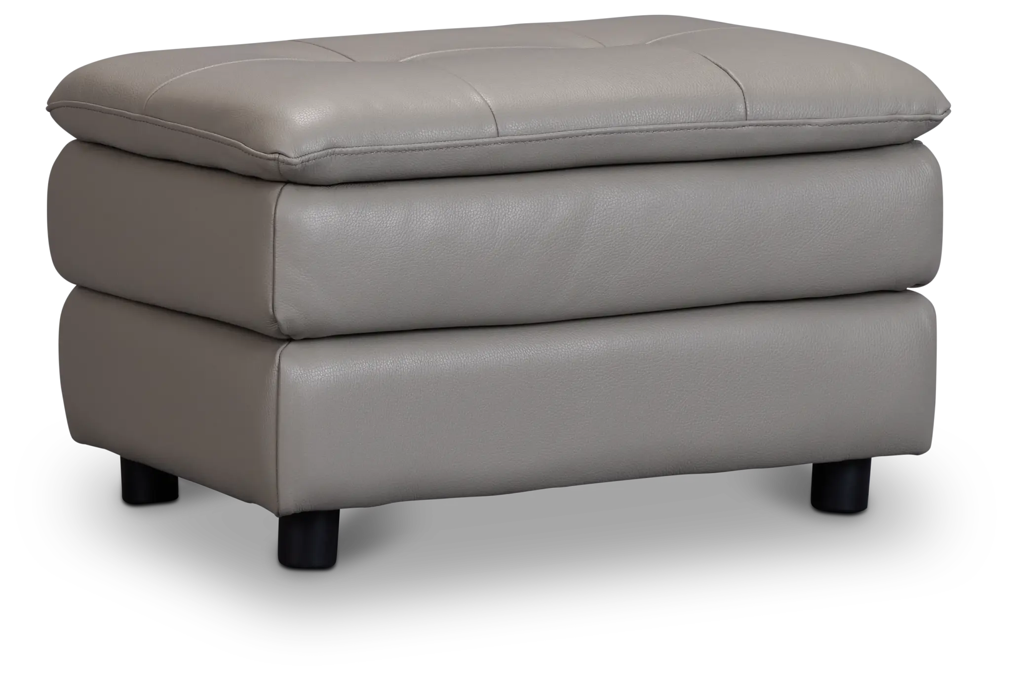 Rowan Gray Leather Ottoman Rowan Gray Leather Ottoman