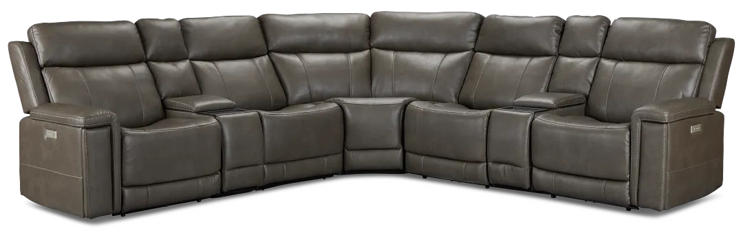 Jayden Gray Micro Large Triple Power Reclining Two-arm Sectional