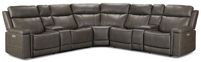 Jayden Gray Micro Large Triple Power Reclining Two-arm Sectional