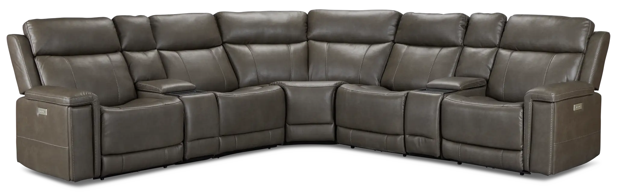 Jayden Gray Micro Large Triple Power Reclining Two-arm Sectional Jayden Gray Micro Large Triple Power Reclining Two-arm Sectional