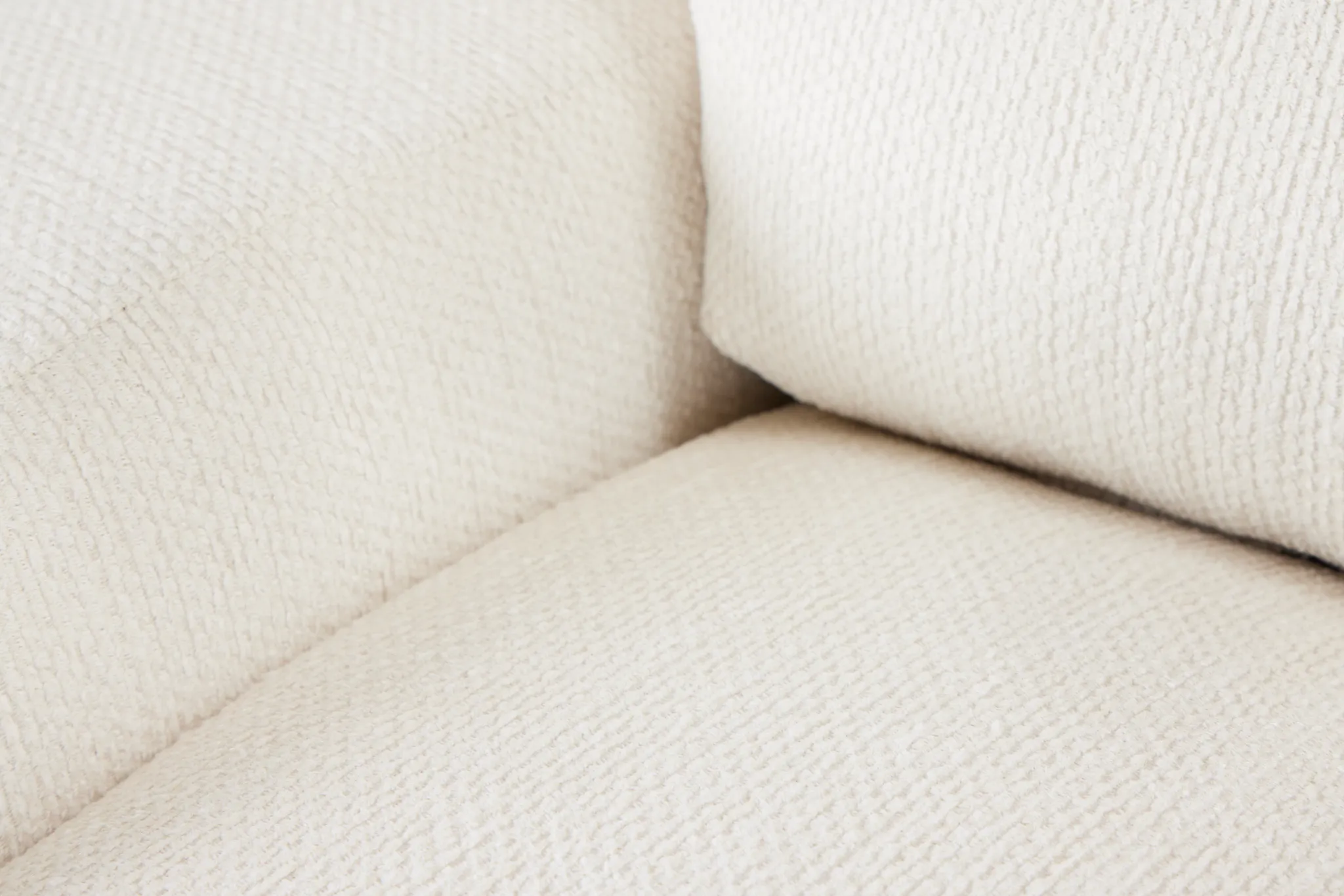 Alpha White Fabric Large Right Chaise Sectional