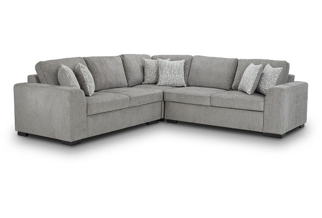 Blakely Gray Fabric Small Two-arm Sectional
