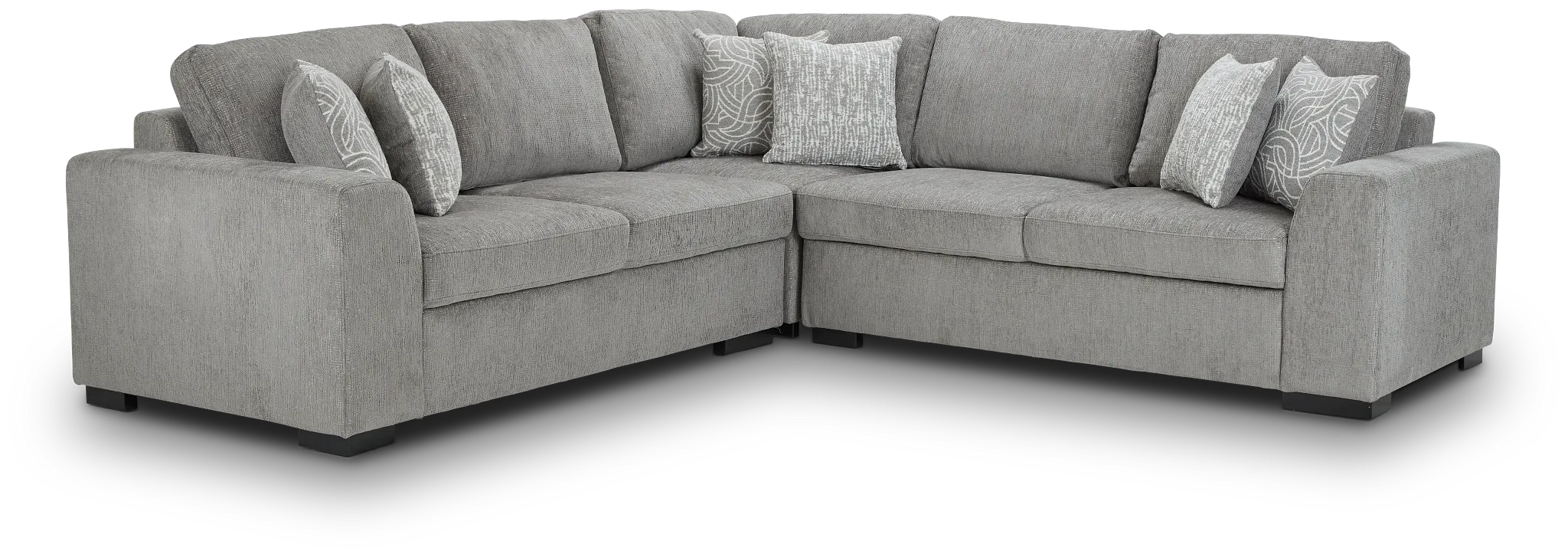 Blakely Gray Fabric Small Two-arm Sectional