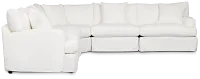 Marren White Fabric Large Two-arm Sectional