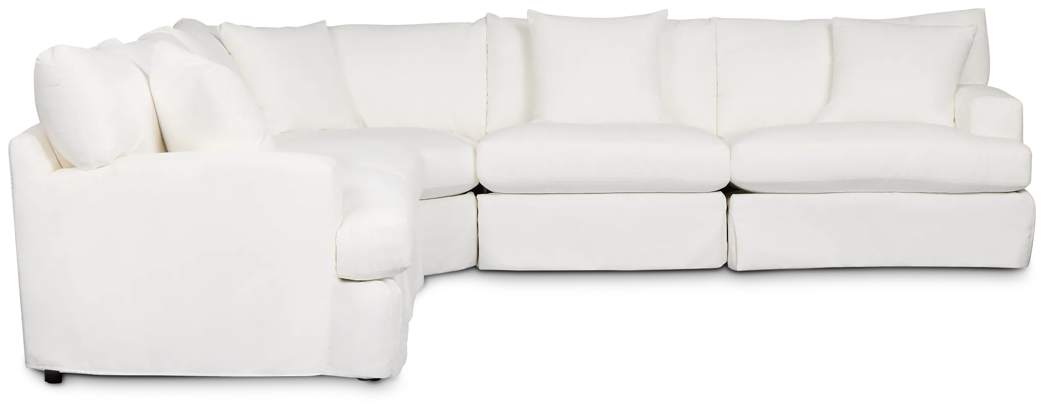 Marren White Fabric Large Two-arm Sectional