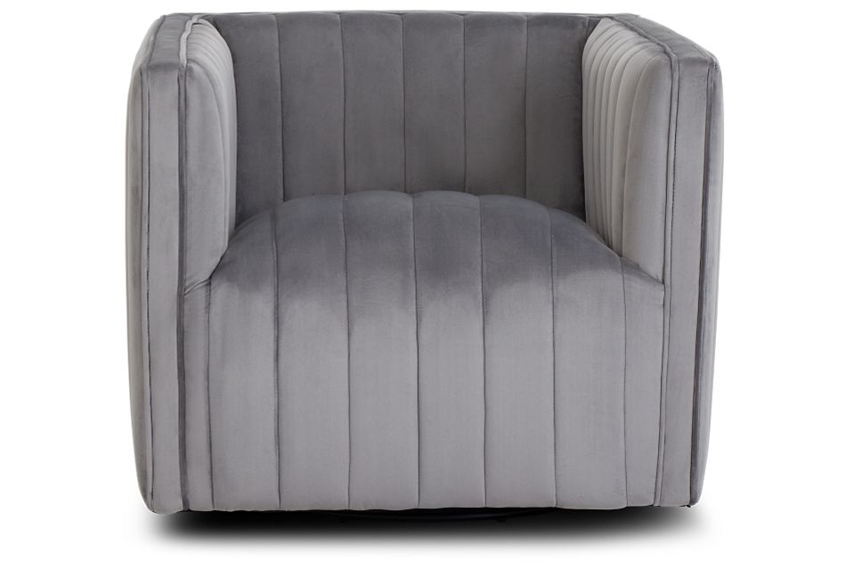 Cobra Light Gray Velvet Accent Chair