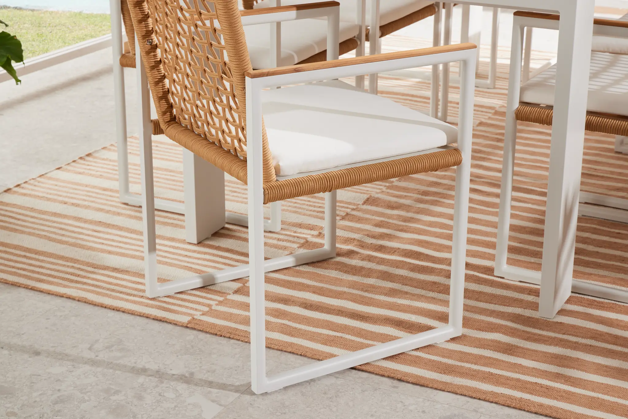 Sunrise White Teak Arm Chair Sunrise White Teak Arm Chair