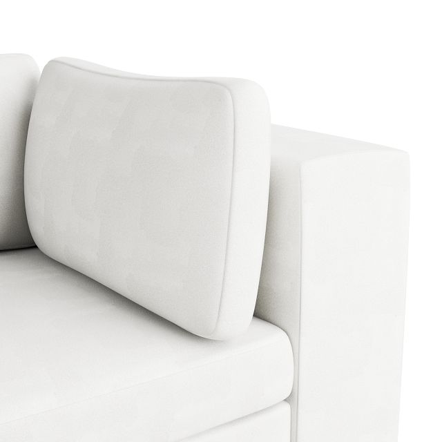 Destin Sutton White Fabric 2 Piece Modular Sofa