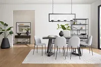 Brentwood Dark Tone Rect Table & 4 Upholstered Chairs