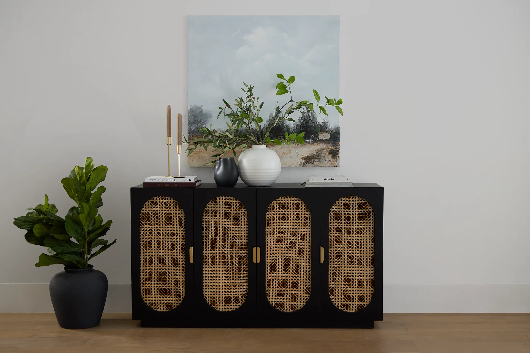 Sarto Black Four-door Cabinet