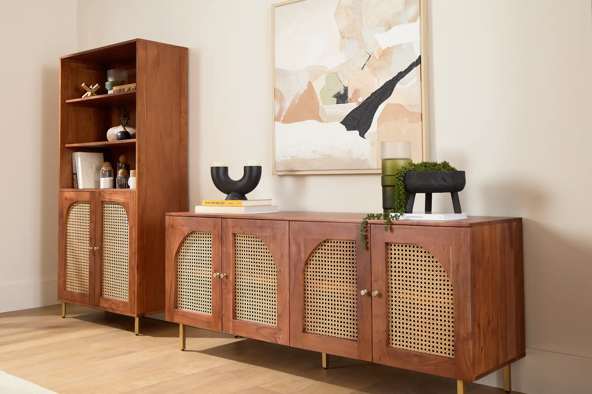 Sarta Mid Tone Four-door Cabinet Sarta Mid Tone Four-door Cabinet