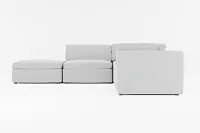 Destin Suave Gray Fabric 5pc Bumper Sectional