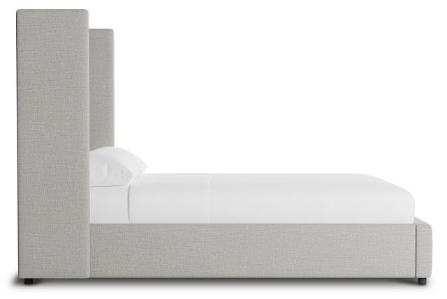 Captiva Maguire Gray 60" Upholstered Shelter Bed
