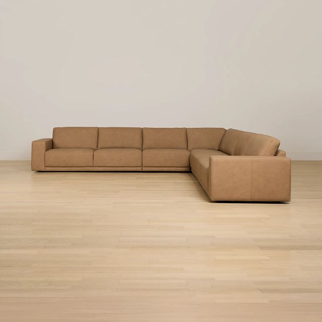 Kellan Light Brown Leather Large Two-arm Sectional