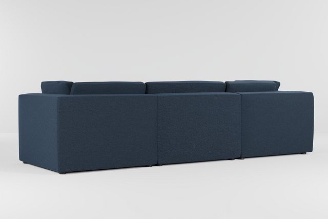 Destin Elite Dark Blue Fabric 4-piece Bumper Sectional