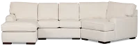 Sinclair Light Beige Fabric Left Chaise Cuddler Sectional
